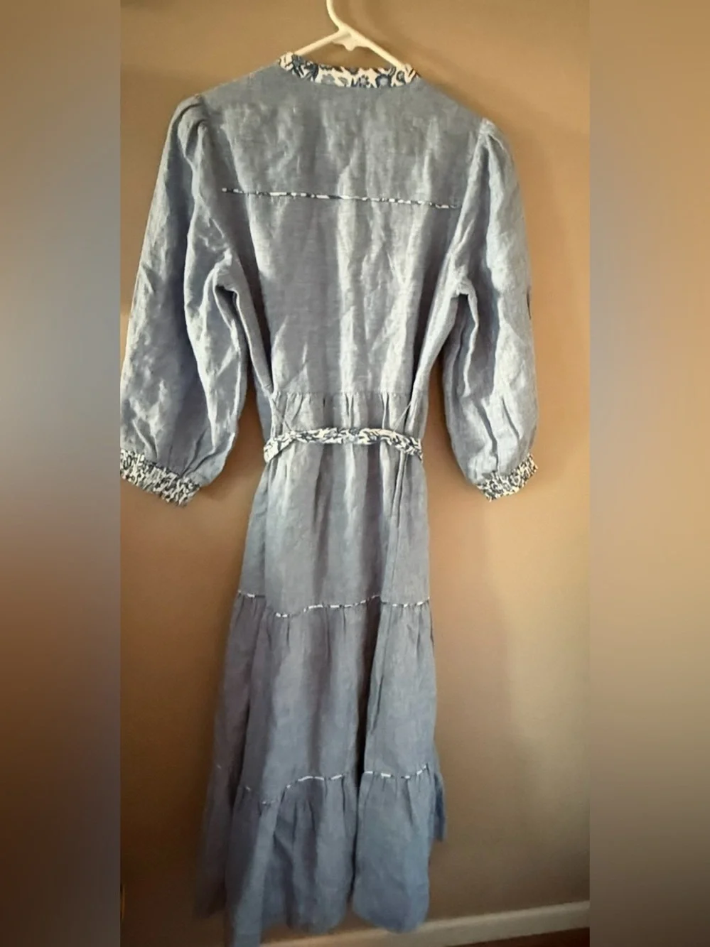 Boden alba linen maxi dress in blue size 10P NWT style D0884